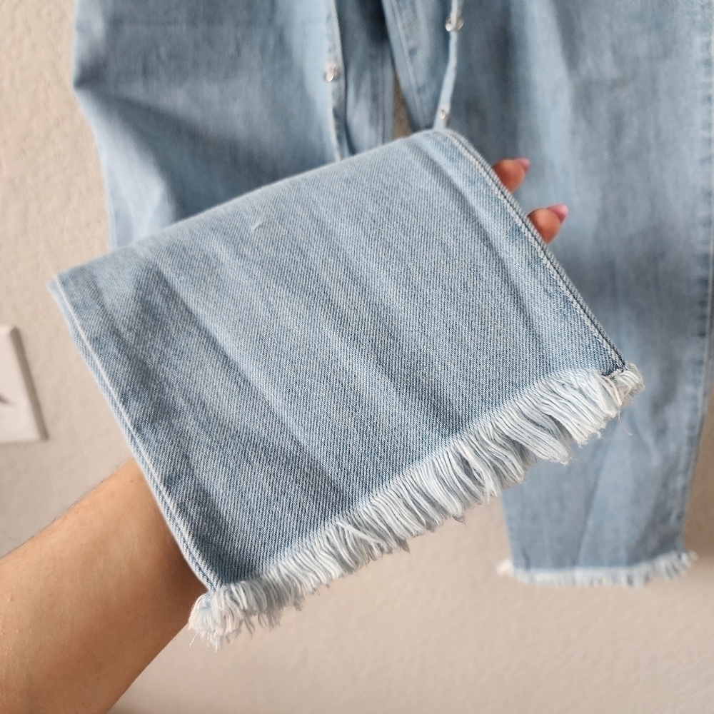 Marques Almeida Blue Denim Crossover Belted Buckle Jeans Designer Grunge Boho 6 — image 8 of 8
